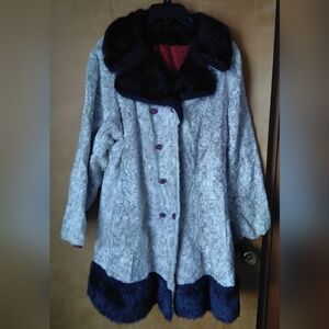 Elegant Gray and Black Women's Coat